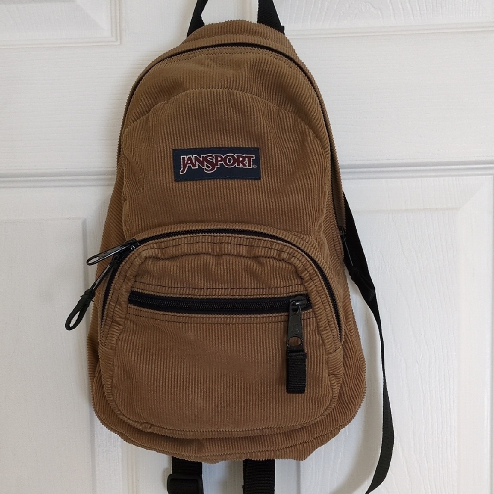 JanSport Brown Corduroy Mini Backpack